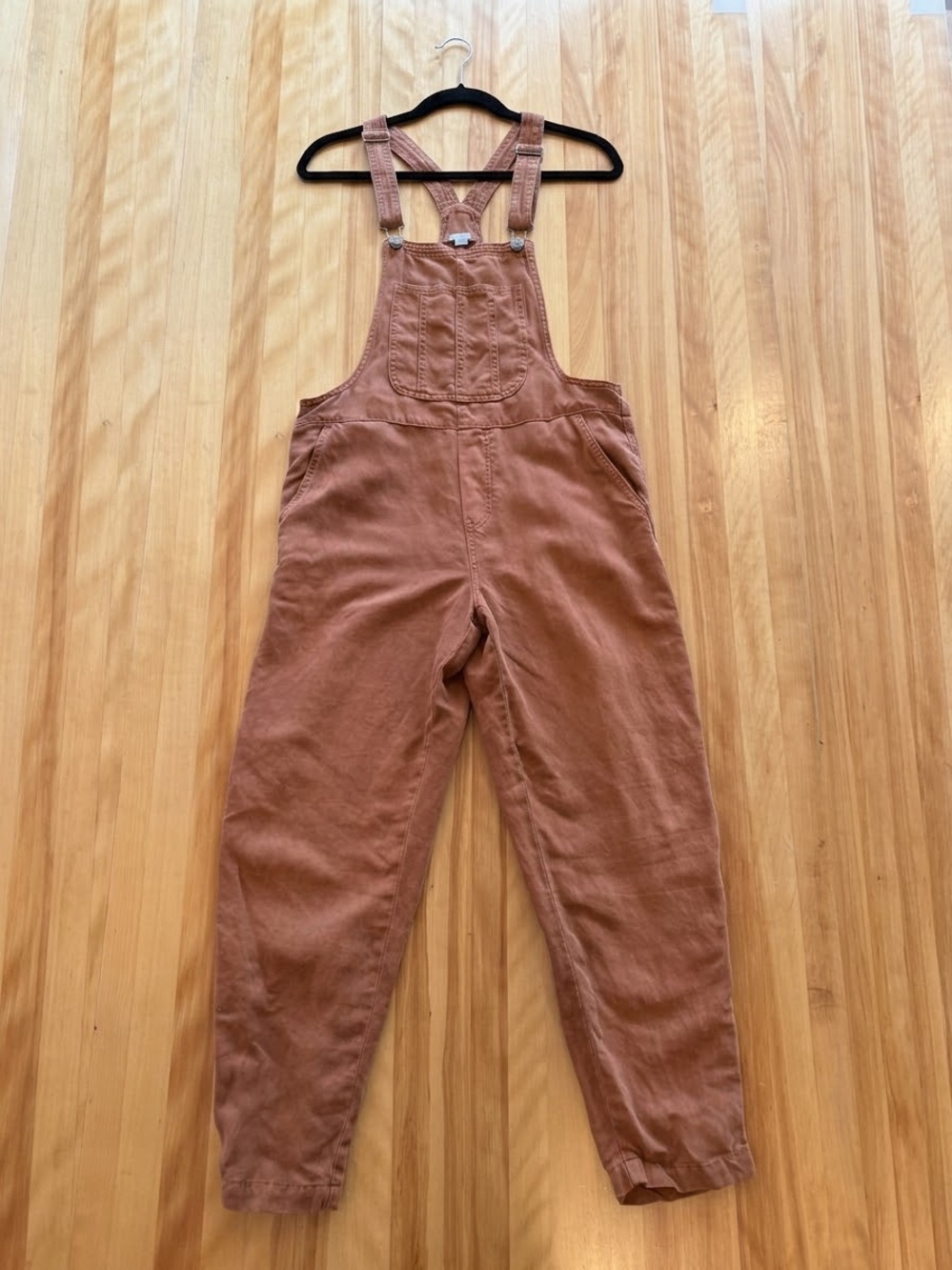 aerie Rust Orange Cotton Overall Jumpsuit